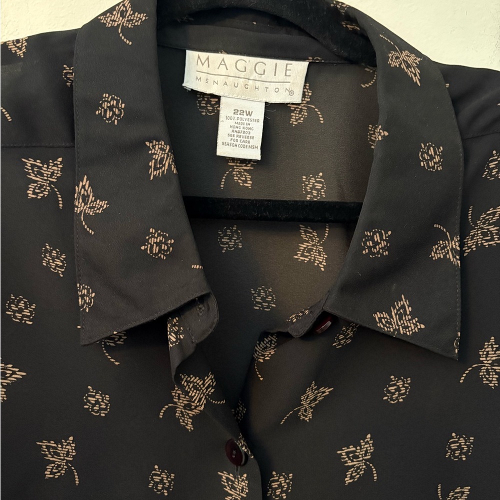 Maggie McNaughton Plus Size Women’s Blouse. Long Button Cuff Sleeves Sz 22 - Picture 3 of 10